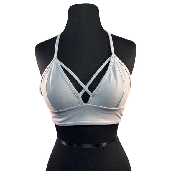 Lululemon Light Gray Strappy Sports Bra With Crisscross Back Design Size XXS - Picture 1 of 6
